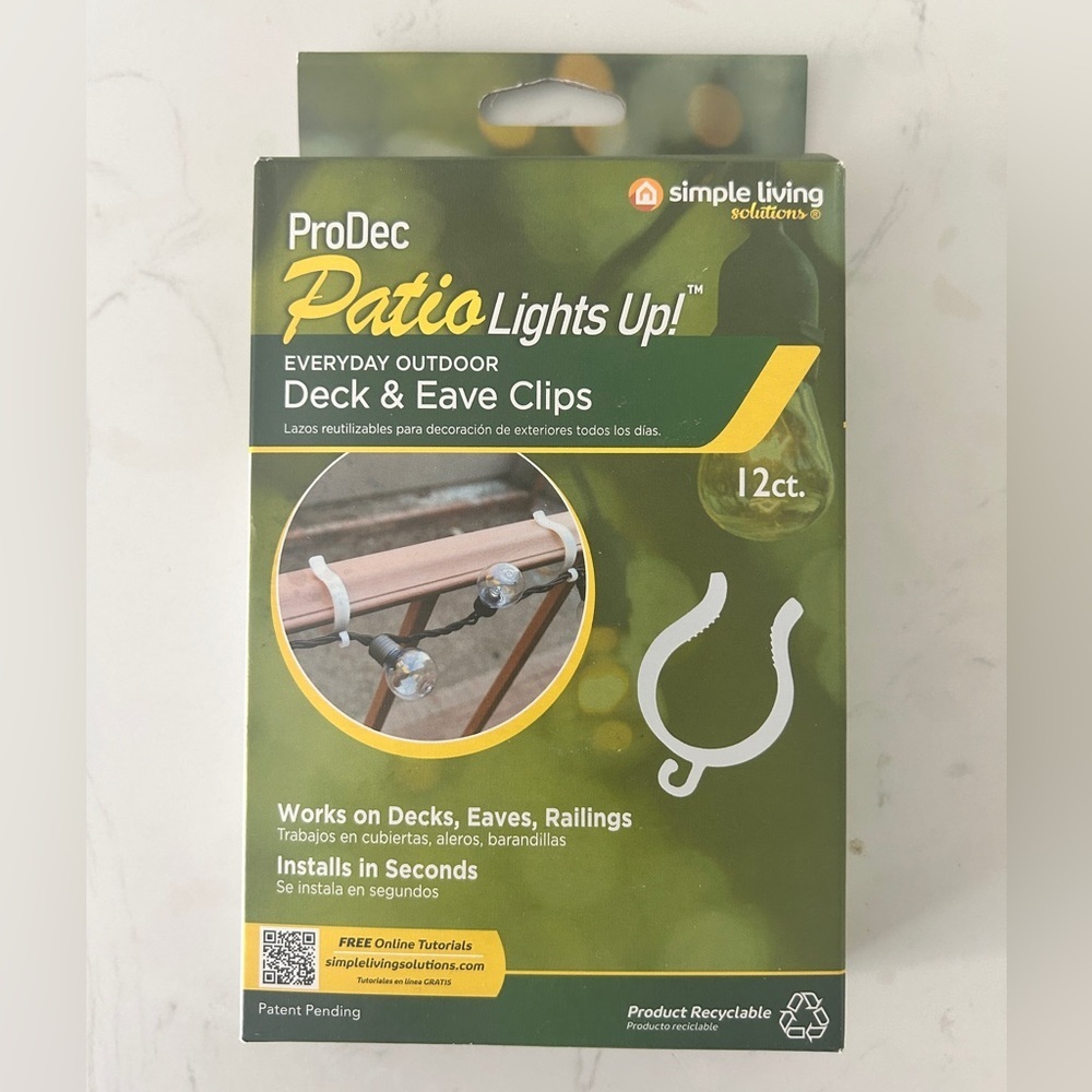 ProDec Patio Lights Up! Deck & Eave Clips – 12 ct - NIB